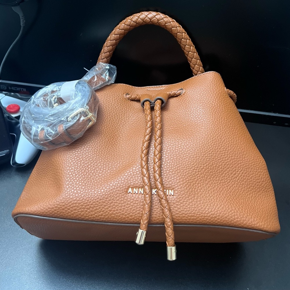 Anne Klein Small Braided Handle Satchel Bag
